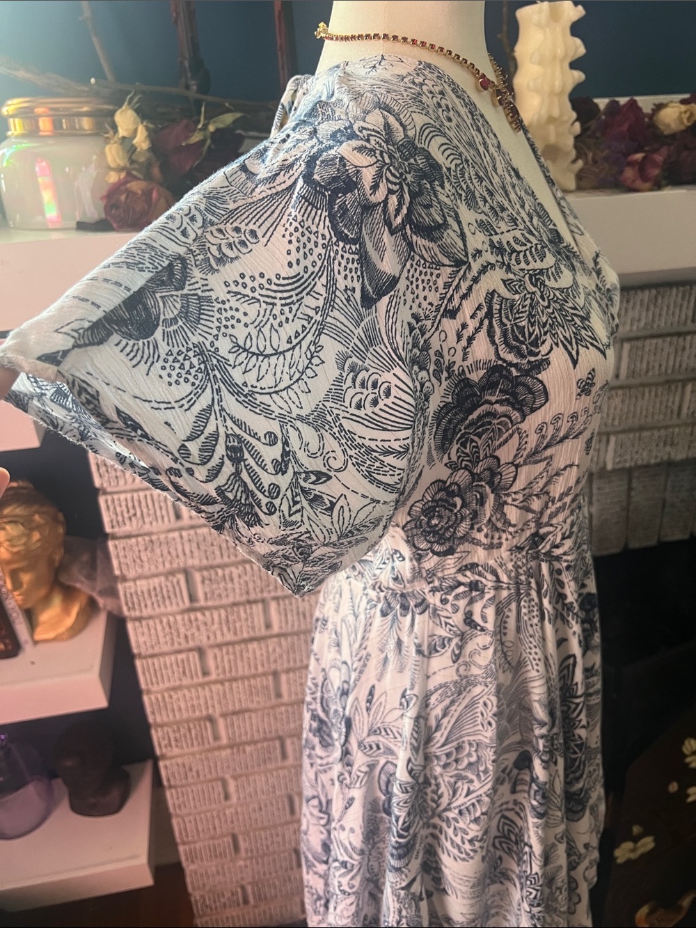 Lovestitch Navy Floral Wrap High-Low Dress - Picture 4 of 4